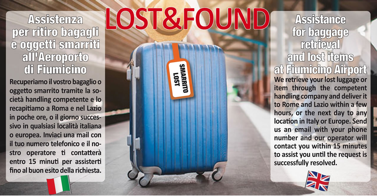 Assistenza per ritiro bagagli e oggetti smarriti all'Aeroporto di Fiumicino